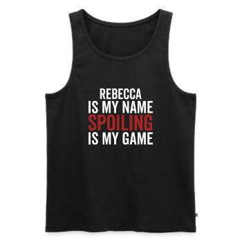Rebecca est mon nom Spoiling est mon jeu - Débardeur bio Premium Homme - noir - Devant - Michal (187cm)