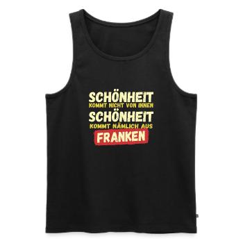 Schönheit kommt aus Franken - Männer Premium Bio Tank Top - Schwarz - Vorne - Michal (187cm)