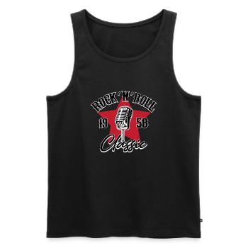 Rock n Roll classic - Männer Premium Bio Tank Top - Schwarz - Vorne - Michal (187cm)