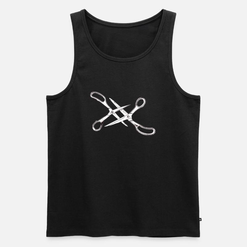 Zwei Scheren - Männer Premium Bio Tank Top - Schwarz