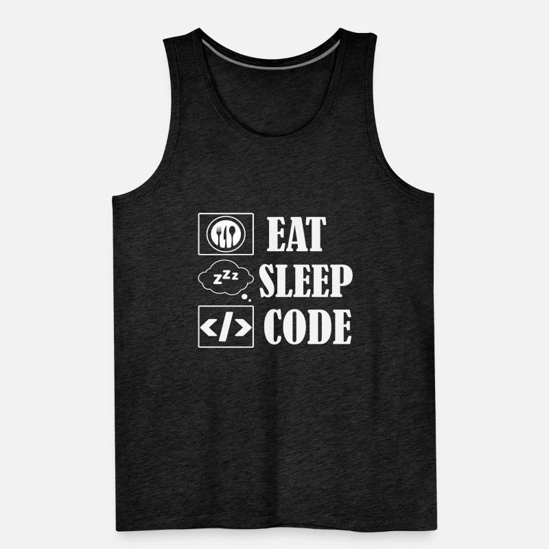 Eat Sleep Code Coding Software Männer Premium Bio Tank Top