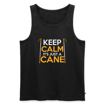 Keep Calm It's Just A Cane Blindness Braille - Men's Premium Organic Tank Top - black - Front - Michal (187cm)