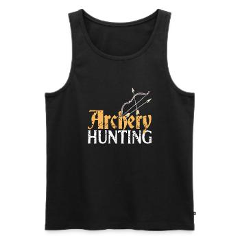 Archery Hunting Cool Bow Arrow Hunter Designs - Men's Premium Organic Tank Top - black - Front - AI Model Male 178 light (178cm)