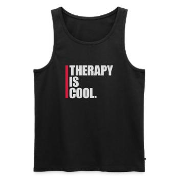 therapy is cool Quote - Men's Premium Organic Tank Top - black - Front - AI Model Male 178 light (178cm)