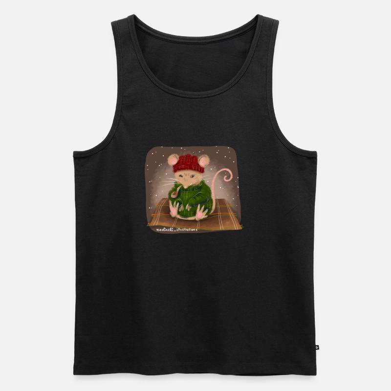 Maus und Pfeife - Männer Premium Bio Tank Top - Schwarz
