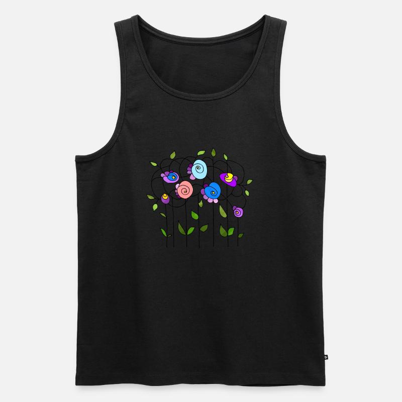 Blumen - Männer Premium Bio Tank Top - Schwarz
