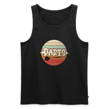 Funny Vintage Retro Darts Shirt Dart Dart DART - Men's Premium Organic Tank Top - black - Front - AI Model Male 178 light (178cm)