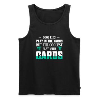 Cool Kids Play In The Yards Funny TCG Trading Car - Men's Premium Organic Tank Top - black - Front - AI Model Male 178 light (178cm)