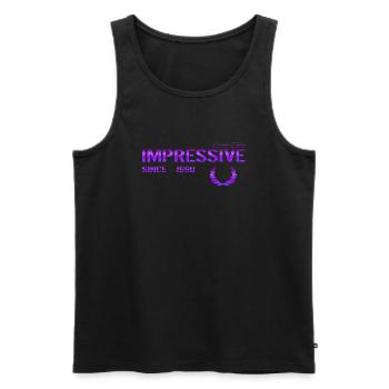 Impressive since 1990 - Männer Premium Bio Tank Top - Schwarz - Vorne - AI Model Male 178 light (178cm)