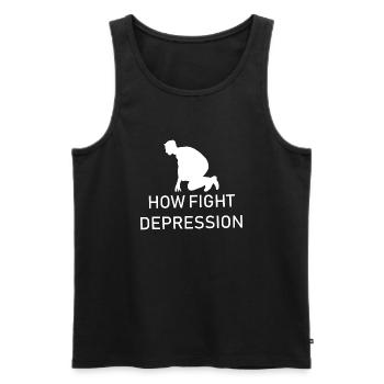 Marathon Triathlon Running joggen Biking Radfahren - Männer Premium Bio Tank Top - Schwarz - Vorne - Michal (187cm)