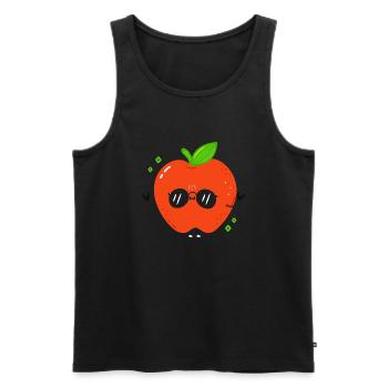 Kühler Apfel - Männer Premium Bio Tank Top - Schwarz - Vorne - AI Model Male 178 light (178cm)
