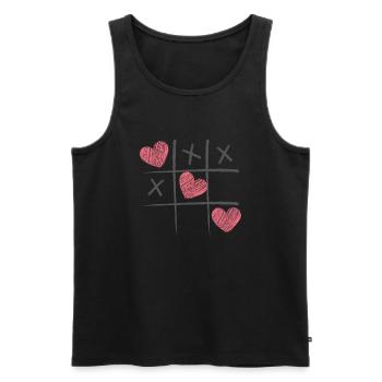 Valentinstag Tic Tac Toe - Männer Premium Bio Tank Top - Schwarz - Vorne - Michal (187cm)