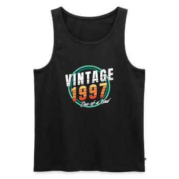 Chemise vintage 1997 pour homme femme 26 ans 26ème - Débardeur bio Premium Homme - noir - Devant - Michal (187cm)