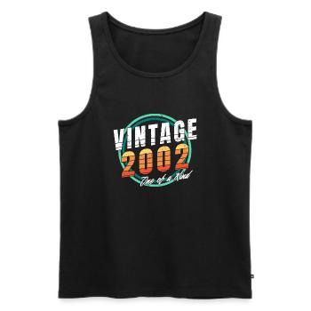 Vintage 2002 Shirt für Herren Frauen 21 Jahre 21. - Männer Premium Bio Tank Top - Schwarz - Vorne - Michal (187cm)