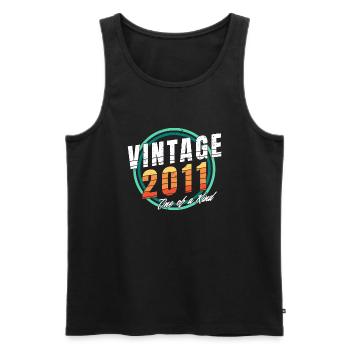 Vintage 2011 Shirt für Männer Frauen 12 Jahre alt 12. - Männer Premium Bio Tank Top - Schwarz - Vorne - Michal (187cm)