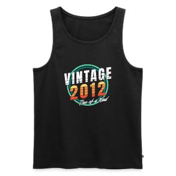 Chemise vintage 2012 pour hommes femmes 11 ans 11st - Débardeur bio Premium Homme - noir - Devant - Michal (187cm)