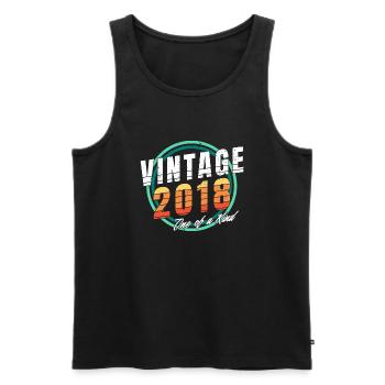 Chemise vintage 2018 pour homme femmes 5 ans 5ème - Débardeur bio Premium Homme - noir - Devant - Michal (187cm)