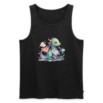 Cute little dragon - Men's Premium Organic Tank Top - black - Front - AI Model Male 178 light (178cm)