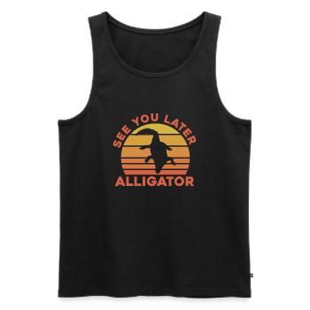 A plus tard Alligator - Débardeur bio Premium Homme - noir - Devant - AI Model Male 178 light (178cm)