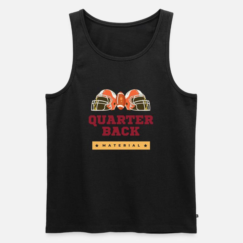 Quarterback Material - Männer Premium Bio Tank Top - Schwarz