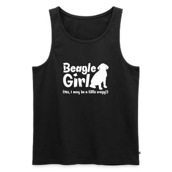 Beagle-Mädchen (Ja, ich bin vielleicht ein bisschen verrückt!) - Männer Premium Bio Tank Top - Schwarz - Vorne - Michal (187cm)