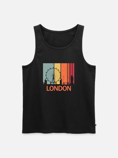 London - Men's Premium Organic Tank Top - black