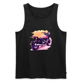 Motorcross Motorrad Motorradfan Motorradfahrer - Männer Premium Bio Tank Top - Schwarz - Vorne - Michal (187cm)