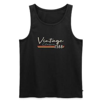Vintage Original since 1988 Geburtstag Retro 1988 - Männer Premium Bio Tank Top - Schwarz - Vorne - Michal (187cm)