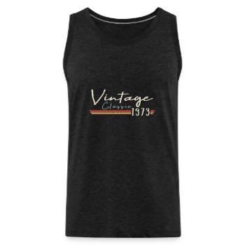 Vintage Original since 1973 Birthday Retro 1973 - Men's Premium Organic Tank Top - charcoal grey - Front - Alexander (188cm)