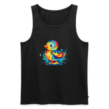 Colorful little duck as a bird for children - Men's Premium Organic Tank Top - black - Front - Michal (187cm)