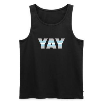 YAY Demiboy - Männer Premium Bio Tank Top - Schwarz - Vorne - AI Model Male 178 light (178cm)