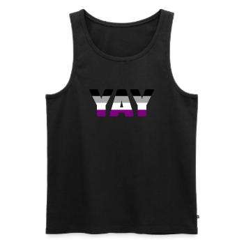 YAY asexuell - Männer Premium Bio Tank Top - Schwarz - Vorne - AI Model Male 178 light (178cm)