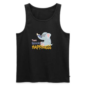 I like to get lost in books - Men's Premium Organic Tank Top - black - Front - Michal (187cm)