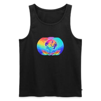 Tree of the sea - Men's Premium Organic Tank Top - black - Front - Michal (187cm)