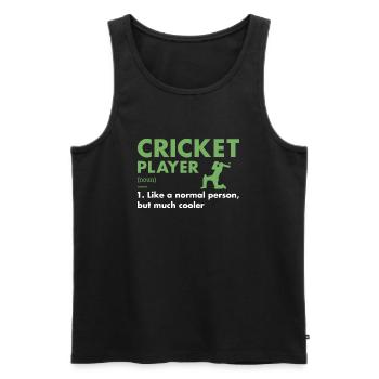 Définition du joueur de sport Cricket - Débardeur bio Premium Homme - noir - Devant - Michal (187cm)