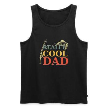 Pêche Vraiment cool papa vintage rétro - Débardeur bio Premium Homme - noir - Devant - Michal (187cm)