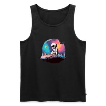 Zex the Alien - Men's Premium Organic Tank Top - black - Front - AI Model Male 178 light (178cm)