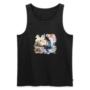Alone without you - Men's Premium Organic Tank Top - black - Front - AI Model Male 178 light (178cm)