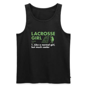 Sport Girl Definition Lacrosse - Männer Premium Bio Tank Top - Schwarz - Vorne - Michal (187cm)