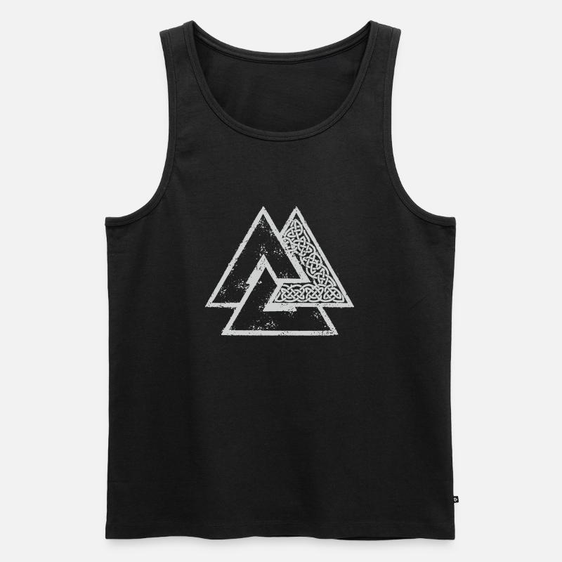 Wikinger-Symbole - Männer Premium Bio Tank Top - Schwarz