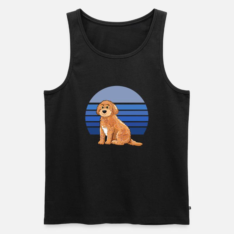Cockapoo Retro Blue - Men's Premium Organic Tank Top - black