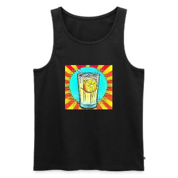 Pop Art Lemonade: A Refreshing Glass of Vibrant - Men's Premium Organic Tank Top - black - Front - AI Model Male 178 light (178cm)