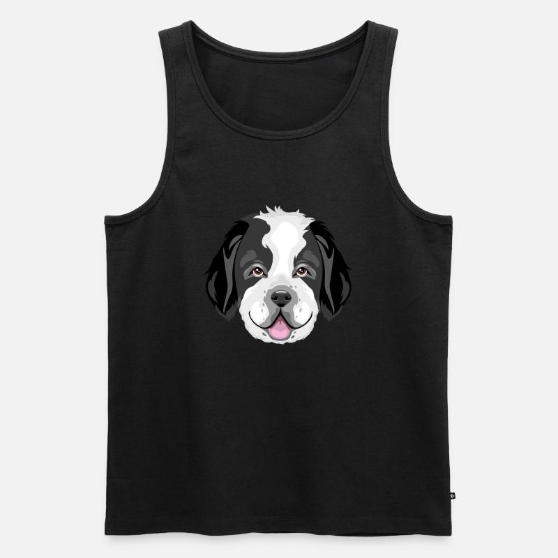 Bernhardinerkopf - Männer Premium Bio Tank Top - Schwarz