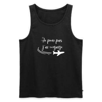 Je peux pas j ai voyage - Débardeur bio Premium Homme - noir - Devant - Michal (187cm)