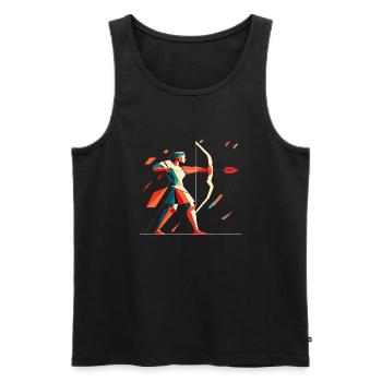 ARCHERY ARCHER ARROW HUMOR TARGET - Men's Premium Organic Tank Top - black - Front - AI Model Male 178 light (178cm)