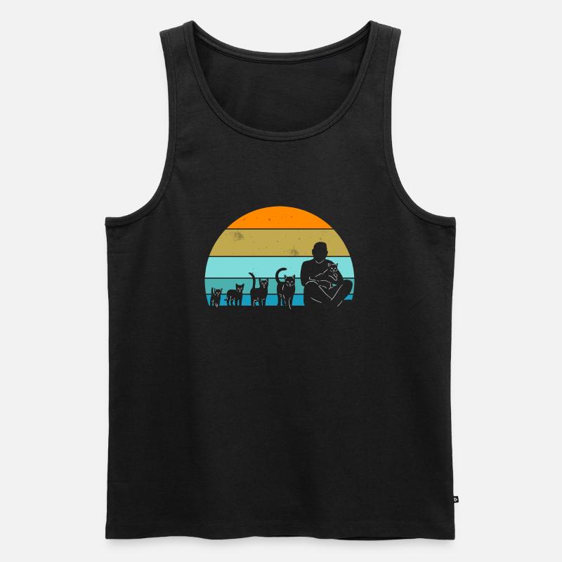 Évolution du chat - Débardeur bio Premium Homme - noir