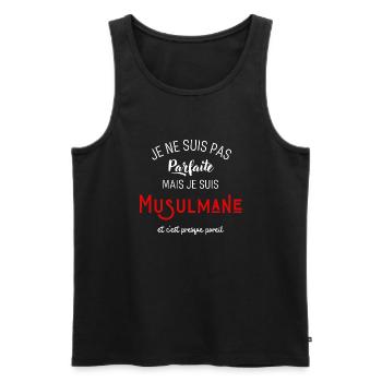 Pas parfaite mais musulmane - Débardeur bio Premium Homme - noir - Devant - Michal (187cm)