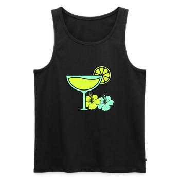 Cocktail Hibiscus - Men's Premium Organic Tank Top - black - Front - Michal (187cm)
