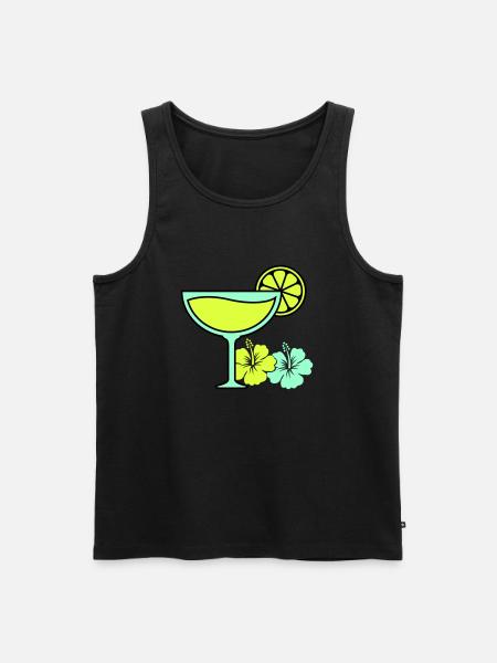 Cocktail Hibiscus - Men's Premium Organic Tank Top - black