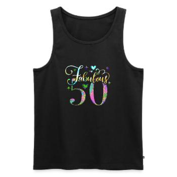 50th Birthday vintage retro Born in 1973 Birthday - Men's Premium Organic Tank Top - black - Front - Michal (187cm)